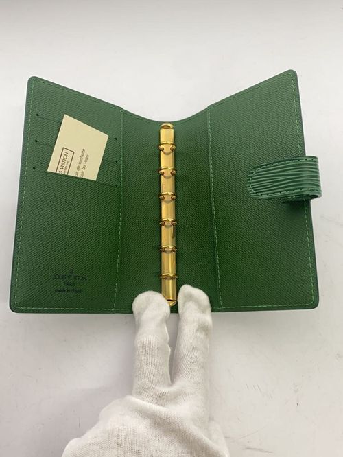 LOUIS VUITTON / アジェンダPM_エピ_GRN/レザー/GRN/無地/メンズ LOUIS VUITTON 手帳カバー アジェンダPM_エピ レザー GRN 無地