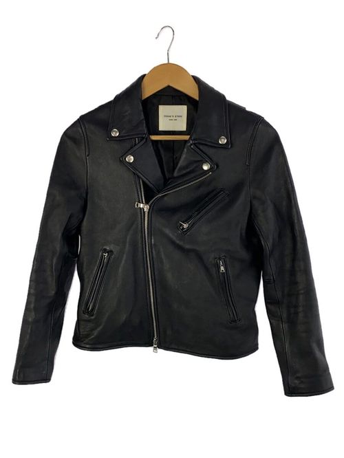 ダブルライダースジャケット/M/レザー/BLK vivastudio◇ビバ