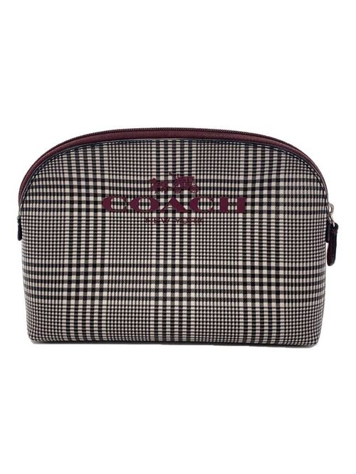 COACH ポーチ ポーチ グレー チェック 格子柄 ボルドー f52535 ロゴ 