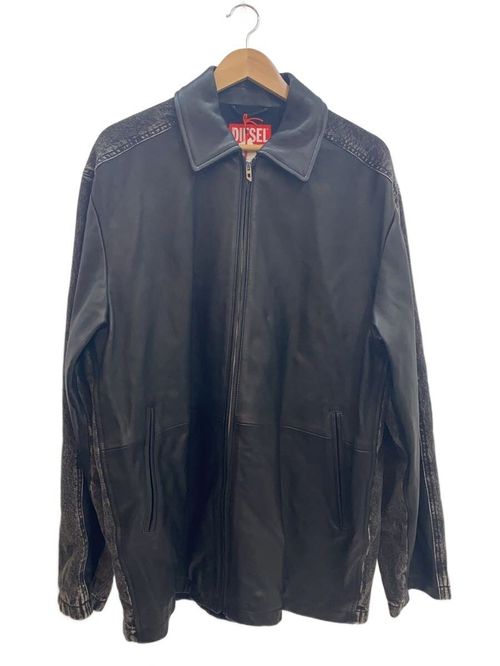 DIESEL レザージャケット レザージャケット・ブルゾン 50 コットン