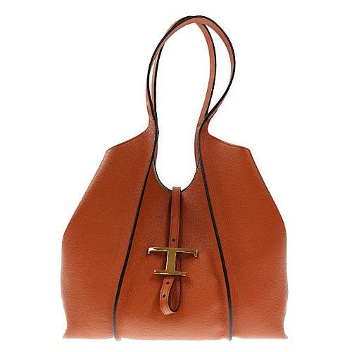 TOD'S  タイムレス レザー ショッピングバッグ スモール 関税込 Woman ブラック T タイムレス レザー ショッピング バッグ
