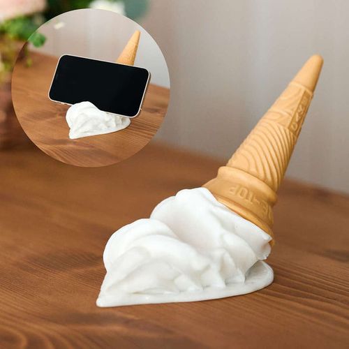 落ちちゃったソフトクリームスマホスタンドバニラ 食品サンプル