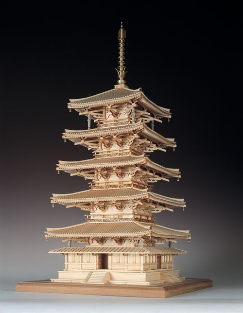 五重の塔、鉄製五重の塔、五重塔、 54センチ 木製建築模型 1/75法隆寺 五重の塔 | 47storey - Buyee 通販購入