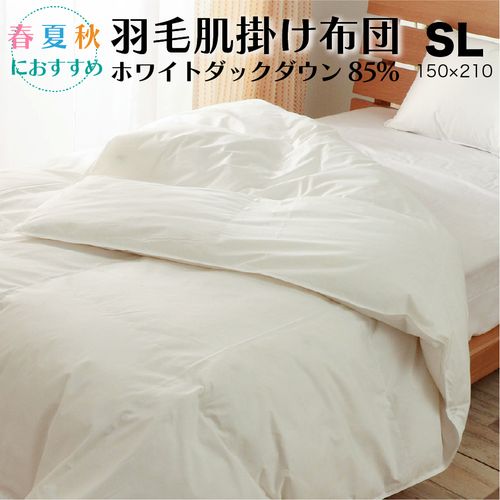 洗える 肌掛け 羽毛布団 ダウンケット 春 夏 秋 用 シングルサイズ 