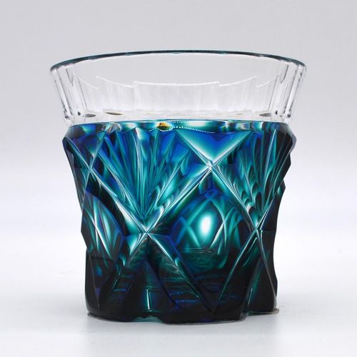 薩摩切子 二色被せ 冷酒杯 瑠璃緑 箱付 | 47storey - Buyee 通販購入