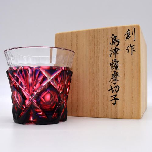 薩摩切子 色被せ 焼酎オンザロック 島津紫 箱付 | 47storey