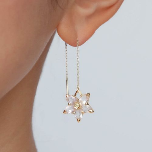 空知らぬ雪”舞う桜ダイヤモンドローズクォーツK18リバーシブルチェーン