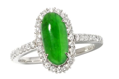 Jadeite Pt900翡翠 ダイヤモンドリング (NO.303777) | - Buyee, un