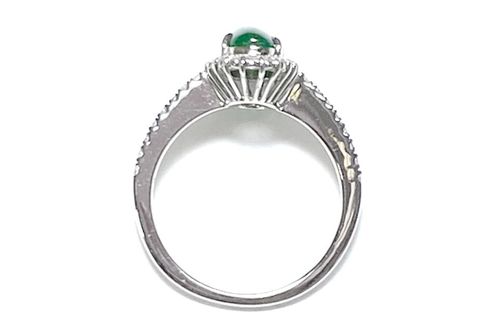 Jadeite Pt900翡翠 ダイヤモンドリング (NO.303777) | - Buyee, un