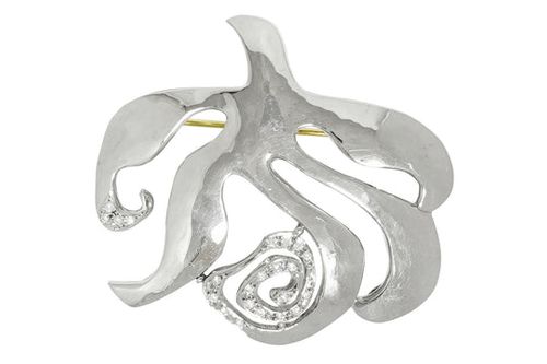 K18WG/YG ダイヤモンドペントップ 大島恵】 K18WG/YG（留具）ダイヤモンドペントップ兼ブローチ