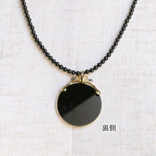 18金 オニキス ダイヤモンド 金沢蒔絵 ペンダントネックレス