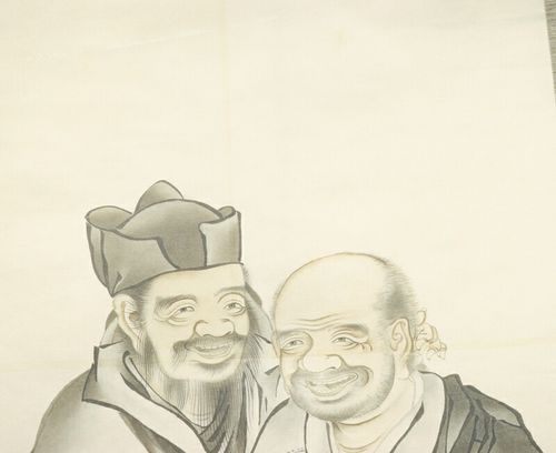 掛け軸　潑墨写清山 謝陽画 真作/金子春雪/山水漁師図/桐共箱付/布袋屋掛軸HG-334 - メルカリ