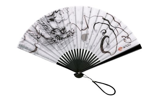 【USED】六代一龍斎貞丈　自筆「風」団扇 墨絵扇子 龍 | - Buyee, un servicio de compras proxy en línea
