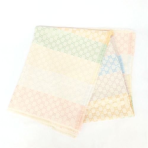 美品】グッチ GGロゴ ラメ ジャガード ショール 【レディースストール