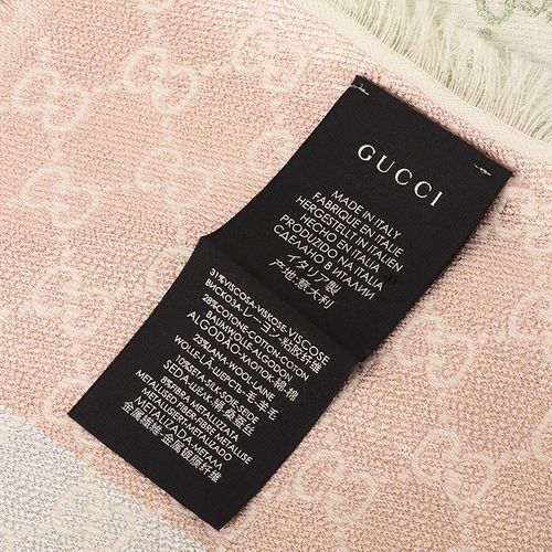 美品】グッチ GGロゴ ラメ ジャガード ショール 【レディースストール