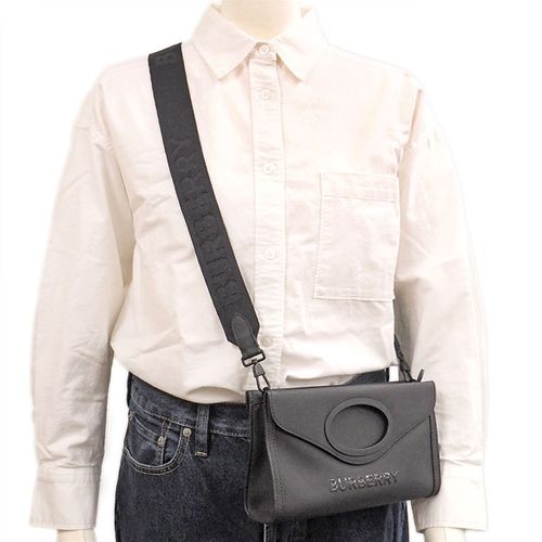 美品】バーバリー ロゴプリント フォールドオーバー クロス