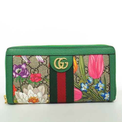 GUCCI☆オフディア　GGフローラ長財布 新品同様】グッチ フローラ オフィディア ウェブ GGスプリーム