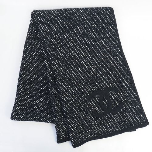 CHANEL シャネル マフラー スポーツ ココ CC ロゴ シャネル CCロゴ ブークレ調 ラメ ロングマフラー ココマーク