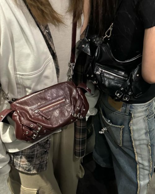 韓国ファッション【DEINET】STUD POCKET BIG BAG 全4種 11ef95d57d0497368fb2570a1986f5