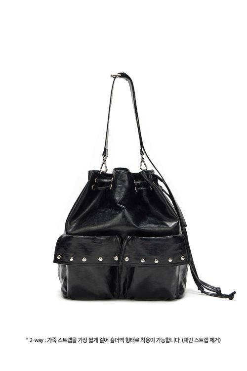 ★DEINET★ STUD POCKET BIG BAG IN BLACK DEINET Stud Pocket Big Bag in Black / DEINET Shoulder Bag | eBay