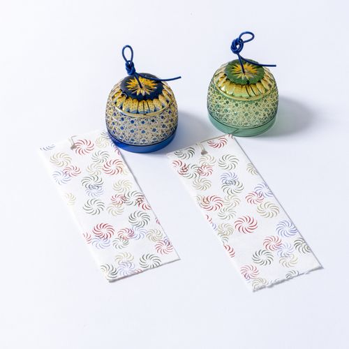 江戸切子風鈴 クリスタル 瑠璃 金赤 ガラス細工 伝統工芸 熊倉