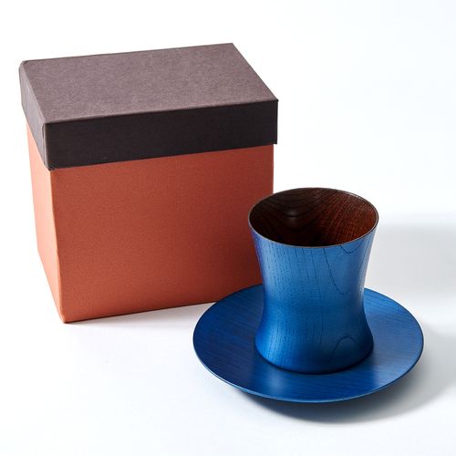 江戸漆器 拭き漆塗り メタリックカラー カップ＆ソーサー / Edo