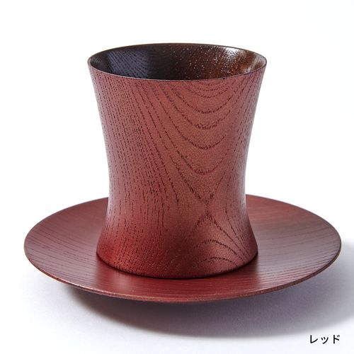 江戸漆器拭き漆塗りメタリックカラーカップ＆ソーサー/ Edo