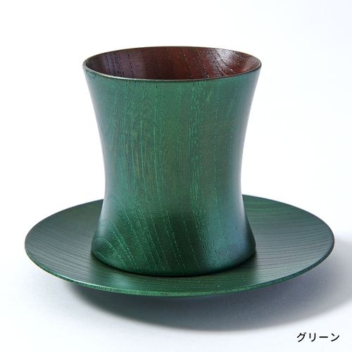 漆塗り　器 江戸漆器 拭き漆塗り メタリックカラー カップ＆ソーサー / Edo