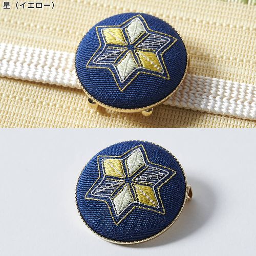 廣瀬刺繍店 江戸刺繍 ブローチ 桐箱入り 「星」 伝統工芸品 送料無料