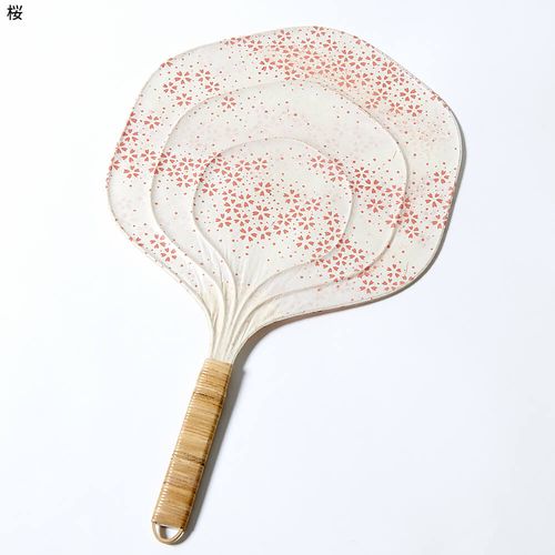 東京籐工芸 籐と和紙のうちわ 柄 / Tokyo Rattan Crafts Rattan and