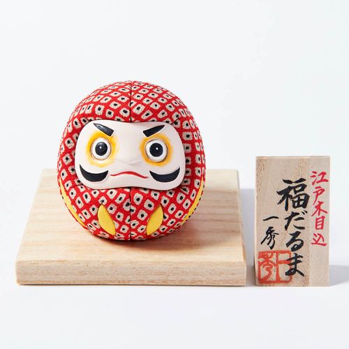 江戸木目込人形 縮緬友禅 福だるま / Edo Kimekomi Ningyo Chirimen