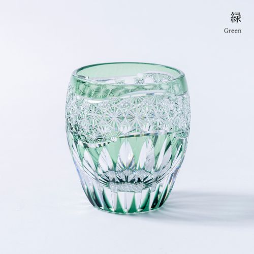 江戸切子ロックグラス向日葵/ Edo Kiriko Rocks Glass Sunflower