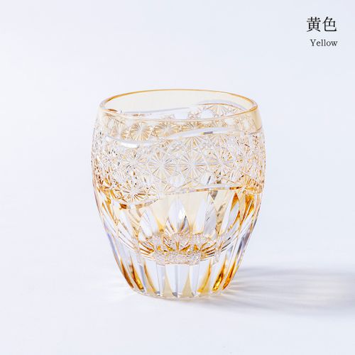 江戸切子ロックグラス向日葵/ Edo Kiriko Rocks Glass Sunflower