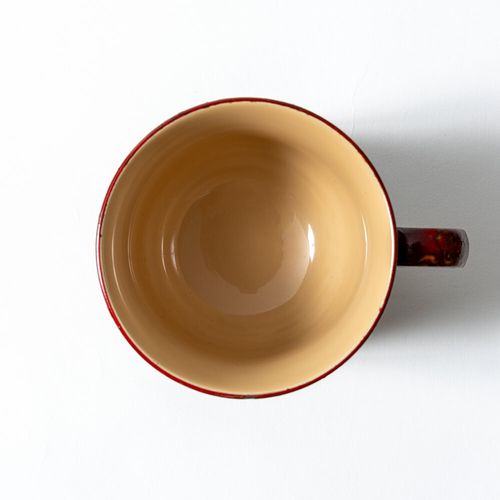 江戸漆器 本漆塗りマグカップ 黒螺鈿 白螺鈿 色漆研ぎ出し / Edo