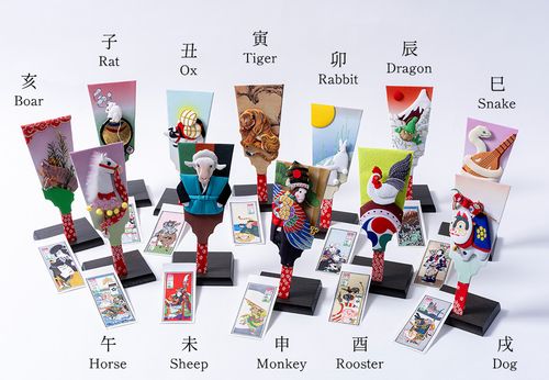 押絵タペストリー　縁起物　kunikoさま専用品　3点 江戸押絵 干支押絵 手刷り干支札 手づくり 1点物 伝統工芸品 送料無料
