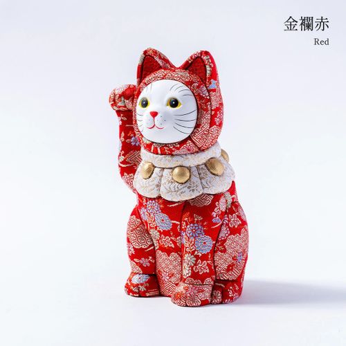 福招き猫 江戸木目込み人形 金襴 株式会社一秀 / Lucky Cat Edo