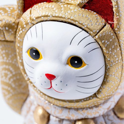 福招き猫 江戸木目込み人形 金襴 株式会社一秀 / Lucky Cat Edo
