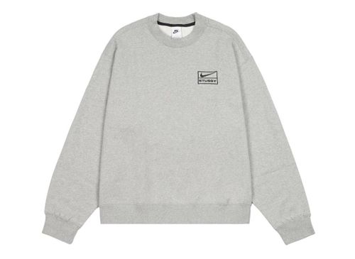 M ステューシー　ナイキ　フリース　クルー　グレー　スウェット　トレーナー 国内発送 Stussy x Nike フリース クルー スウェット S〜2XL