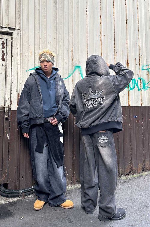 ルーズシルエットサテンワイドバギースラックス 【セットアップ