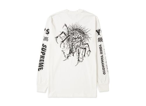 トップス Supreme Yohji Yamamoto L/S Tee White シュプリーム x ワイズバイヨウジヤマモト エルエス Tシャツ 