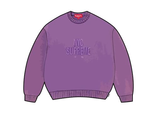 Supreme パープルニット セーター シュプリーム オーバーダイド レイズドセーター 