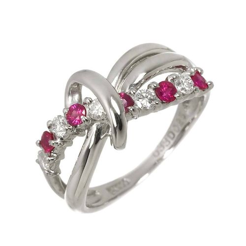 リング 12.5号 ルビー 0.33ct ダイヤ 0.25ct Pt 90306790・指輪 