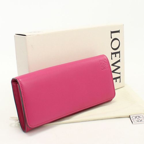 専用LOEWE ピンク 二つ折り財布 LOEWE・LOEWE 二つ折り長財布 109.54.F11【ランク：A】・折りたたみ
