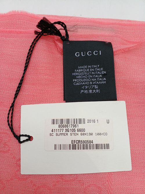 GUCCI GG柄ストール ピンク | - Online Temsilcili Alışveriş Hizmeti