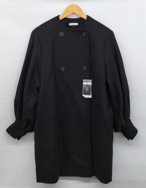 yori ウールコート ヨリ yori 22AW ウール ノーカラー コート 美品 F
