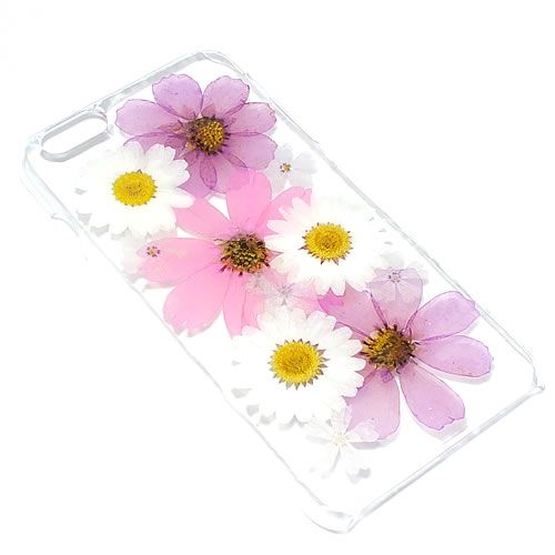 iPhone6Plus 16GB 花 カバー付き deco chan!】押し花のiPhone6 Plus/6s Plusケース【コスモス畑